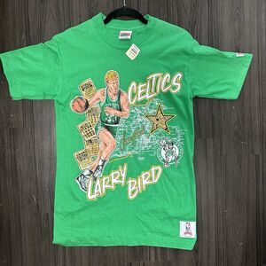 VTG Larry Bird Nutmeg Celtics T Shirt Men’s Size Medium 90s Green NBA Deadstock